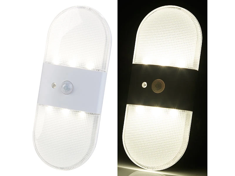PEARL Wandlicht:Batterie-LED-Wandleuchte, Bewegungs- & Licht-Sensor, 80 Lumen, IP44 4 PEARL Wandlicht:Batterie-LED-Wandleuchte, Bewegungs- & Licht-Sensor, 80 Lumen, IP44 – Bild 2