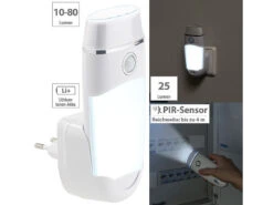 Titelseite 24 Lunartec Steckdosenlampe:4in1-Multifunktions-Leuchte & Nachtlicht Mit Akku & Induktions-Ladung