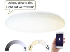 Luminea Home Control LED Deckenlampe Alexa:WLAN-LED-Deckenleuchte Für Amazon Alexa & Google Assistant, CCT, 36 W 11 Luminea Home Control LED Deckenlampe Alexa:WLAN-LED-Deckenleuchte Für Amazon Alexa & Google Assistant, CCT, 36 W -Lunartec Shop nx6206 3