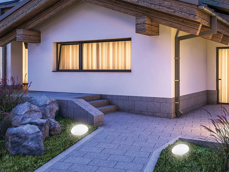 Lunartec Leuchtende Steine Solar:Solar-LED-Dekostein Mit Fernbedienung, RGB+W, IP44, 32 Cm 8 Lunartec Leuchtende Steine Solar:Solar-LED-Dekostein Mit Fernbedienung, RGB+W, IP44, 32 Cm – Bild 6