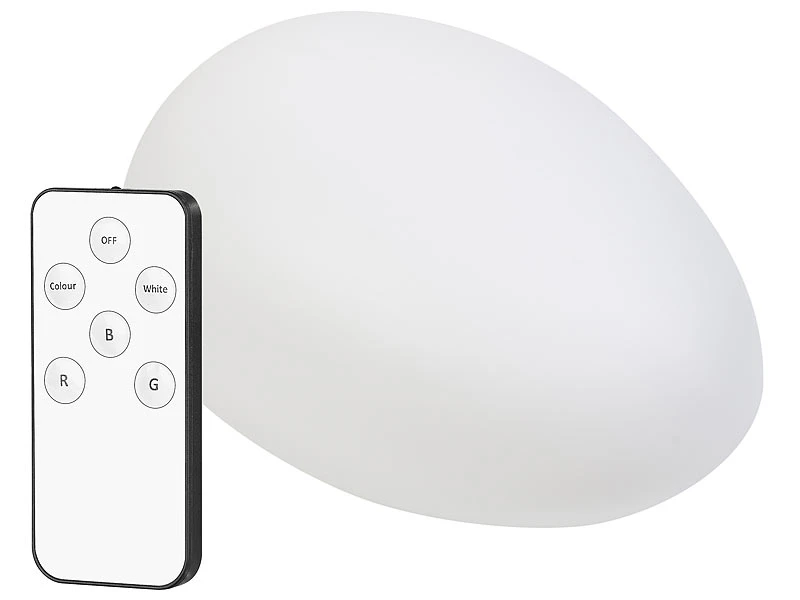 Lunartec Leuchtende Steine Solar:Solar-LED-Dekostein Mit Fernbedienung, RGB+W, IP44, 32 Cm 9 Lunartec Leuchtende Steine Solar:Solar-LED-Dekostein Mit Fernbedienung, RGB+W, IP44, 32 Cm – Bild 7