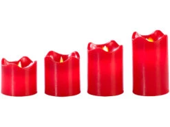 Britesta Tannenkränze LED-Kerzen:Adventskranz, Silbern, 4 Rote LED-Kerzen Mit Bewegter Flamme 13 Britesta Tannenkränze LED-Kerzen:Adventskranz, Silbern, 4 Rote LED-Kerzen Mit Bewegter Flamme -Lunartec Shop nx6645 1 1