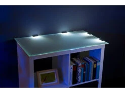 Lunartec LED Leisten:2er-Set LED-Glasbodenbeleuchtungen, 8 Klammern Mit 24 LEDs -Lunartec Shop nx6774 5 2