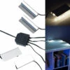 Lunartec Vitrinenbeleuchtung:LED-Glasbodenbeleuchtung, 4 Klammern Mit 12 Tageslichtweißen LEDs -Lunartec Shop nx6774 6 1