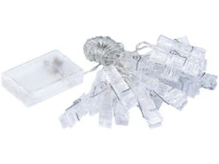 Lunartec Lichterkette Fotoclips:LED-Foto-Clips-Lichterkette Mit 20 Klammern, Batteriebetrieben, 6 M -Lunartec Shop nx6787 2
