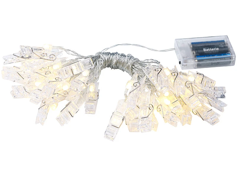 Lunartec Lichterkette Bilder:LED-Foto-Clips-Lichterkette Mit 40 Klammern, Batteriebetrieben, 10 M 5 Lunartec Lichterkette Bilder:LED-Foto-Clips-Lichterkette Mit 40 Klammern, Batteriebetrieben, 10 M – Bild 3