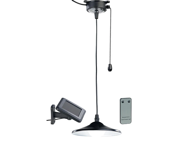 Lunartec Solar Hängelampe:Solar-LED-Hängeleuchte Mit Zugschnur Und Fernbedienung, 40 Lumen, IP44 4 Lunartec Solar Hängelampe:Solar-LED-Hängeleuchte Mit Zugschnur Und Fernbedienung, 40 Lumen, IP44 – Bild 2