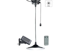 Lunartec Solar Hängelampe:Solar-LED-Hängeleuchte Mit Zugschnur Und Fernbedienung, 40 Lumen, IP44