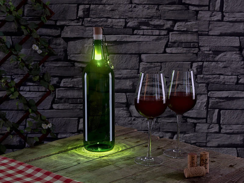 Lunartec Weinflaschen Beleuchtung:3er-Set LED-Weinflaschen-Lichter Mit Weißem Licht, Per USB Ladbar 9 Lunartec Weinflaschen Beleuchtung:3er-Set LED-Weinflaschen-Lichter Mit Weißem Licht, Per USB Ladbar – Bild 7