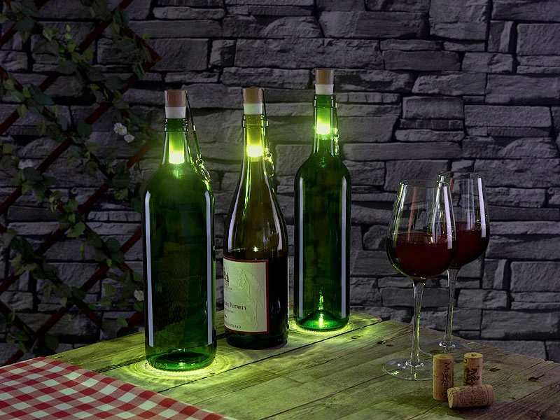 Lunartec Weinflaschen Beleuchtung:3er-Set LED-Weinflaschen-Lichter Mit Weißem Licht, Per USB Ladbar 10 Lunartec Weinflaschen Beleuchtung:3er-Set LED-Weinflaschen-Lichter Mit Weißem Licht, Per USB Ladbar – Bild 8