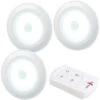 Lunartec Batterieleuchte:3er-Set Superhelle COB-LED-Unterbauleuchten, Timer, 120lm, Erweiterbar