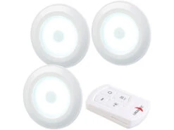 Lunartec Batterieleuchte:3er-Set Superhelle COB-LED-Unterbauleuchten, Timer, 120lm, Erweiterbar