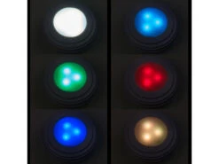 Lunartec LED Spot:3er-Set RGB+W-LED-Unterbauleuchten, Fernbedienung, Timer, Erweiterbar -Lunartec Shop nx6896 19