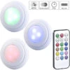 Lunartec LED Spot:3er-Set RGB+W-LED-Unterbauleuchten, Fernbedienung, Timer, Erweiterbar