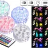Lunartec Unterwasser LED:4er-Set RGB-LED-Unterwasserleuchten Mit Fernbedienung, IP68