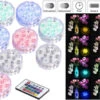 Lunartec Poolbeleuchtung:8er-Set RGB-LED-Unterwasserleuchten Mit Fernbedienung, IP68