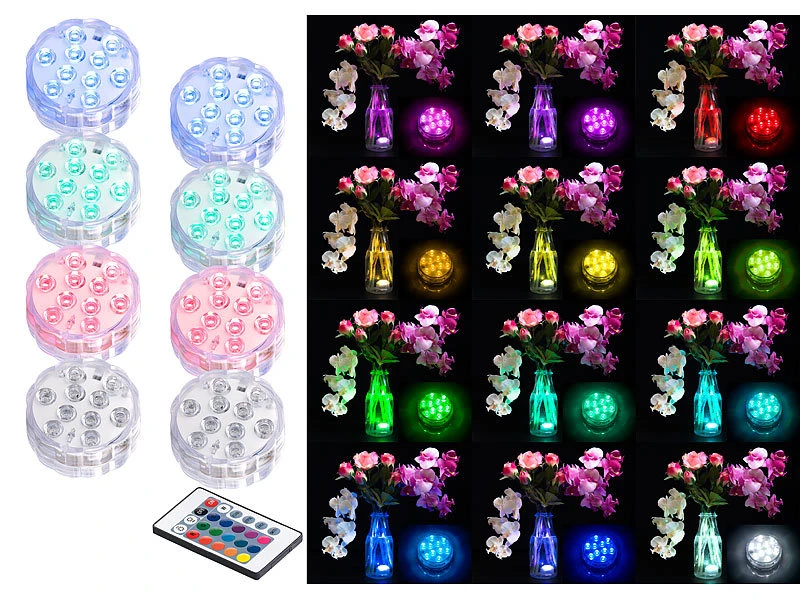 Lunartec Poolbeleuchtung:8er-Set RGB-LED-Unterwasserleuchten Mit Fernbedienung, IP68 4 Lunartec Poolbeleuchtung:8er-Set RGB-LED-Unterwasserleuchten Mit Fernbedienung, IP68 – Bild 2