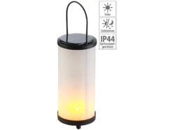 Lunartec Fackel Lampe:2er-Set Solar-LED-Laternen Glas/Metall Mit Fackel-Effekt, 96 LEDs -Lunartec Shop nx6984 10