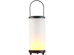 Lunartec Fackel Lampe:2er-Set Solar-LED-Laternen Glas/Metall Mit Fackel-Effekt, 96 LEDs -Lunartec Shop nx6984 5