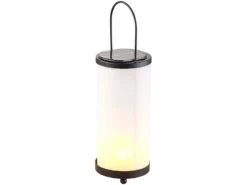 Lunartec Fackel Lampe:2er-Set Solar-LED-Laternen Glas/Metall Mit Fackel-Effekt, 96 LEDs -Lunartec Shop nx6984 6