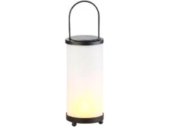 Lunartec Fackel Lampe:2er-Set Solar-LED-Laternen Glas/Metall Mit Fackel-Effekt, 96 LEDs -Lunartec Shop nx6984 7