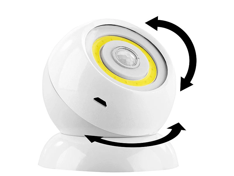 Lunartec LED Akku Lampe:2er-Set Ultrahelle COB-LED-Akku-Leuchten Mit PIR Sensor, 200 Lm, Weiß 7 Lunartec LED Akku Lampe:2er-Set Ultrahelle COB-LED-Akku-Leuchten Mit PIR Sensor, 200 Lm, Weiß – Bild 5