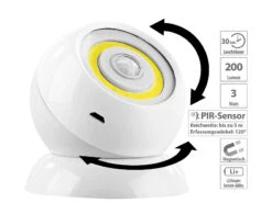 Lunartec LED Akku Lampe:2er-Set Ultrahelle COB-LED-Akku-Leuchten Mit PIR Sensor, 200 Lm, Weiß 19 Lunartec LED Akku Lampe:2er-Set Ultrahelle COB-LED-Akku-Leuchten Mit PIR Sensor, 200 Lm, Weiß -Lunartec Shop nx7690 8