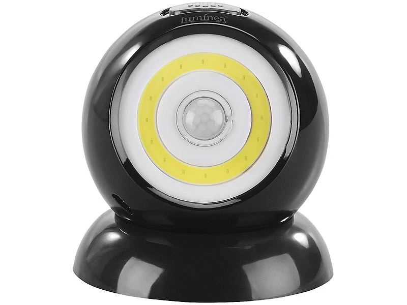 Luminea Akku Strahler:Ultrahelle COB-LED-Akku-Leuchte Mit PIR-Sensor, 200 Lumen, Schwarz 5 Luminea Akku Strahler:Ultrahelle COB-LED-Akku-Leuchte Mit PIR-Sensor, 200 Lumen, Schwarz – Bild 3