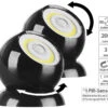 Lunartec Kabellose Lampen:2er-Set Ultrahelle COB-LED-Akku-Leuchten, PIR Sensor, 200 Lm, Schwarz -Lunartec Shop nx7693 1
