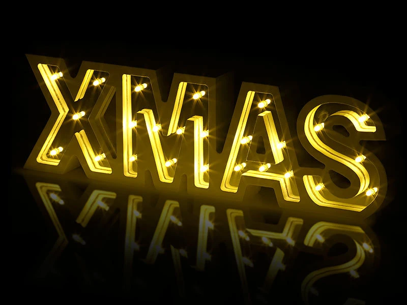 Lunartec LED-Deko Modern:LED-Schriftzug "XMAS" Aus Holz & Spiegeln Mit Timer, 3er-Set 7 Lunartec LED-Deko Modern:LED-Schriftzug "XMAS" Aus Holz & Spiegeln Mit Timer, 3er-Set – Bild 5