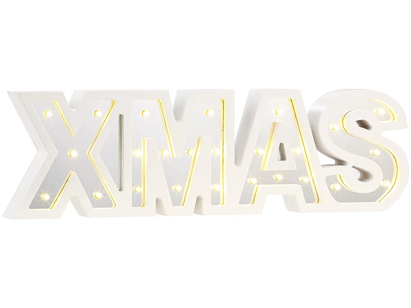 Lunartec LED-Deko Modern:LED-Schriftzug "XMAS" Aus Holz & Spiegeln Mit Timer, 3er-Set 5 Lunartec LED-Deko Modern:LED-Schriftzug "XMAS" Aus Holz & Spiegeln Mit Timer, 3er-Set – Bild 3