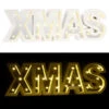 Lunartec Buchstabendeko:LED-Schriftzug "XMAS" Aus Holz & Spiegeln Mit Timer & Batteriebetrieb