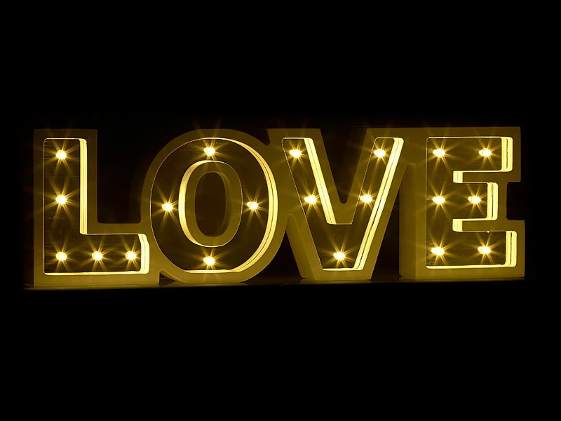 Lunartec LED Schrift Beleuchtung:LED-Schriftzug "LOVE" Aus Holz & Spiegeln Mit Timer & Batteriebetrieb 5 Lunartec LED Schrift Beleuchtung:LED-Schriftzug "LOVE" Aus Holz & Spiegeln Mit Timer & Batteriebetrieb – Bild 3