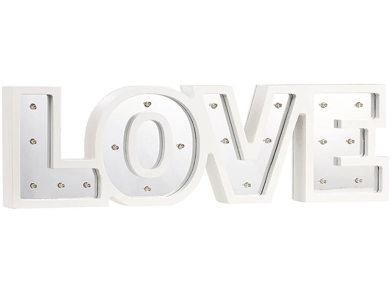 Lunartec LED Schrift Beleuchtung:LED-Schriftzug "LOVE" Aus Holz & Spiegeln Mit Timer & Batteriebetrieb 9 Lunartec LED Schrift Beleuchtung:LED-Schriftzug "LOVE" Aus Holz & Spiegeln Mit Timer & Batteriebetrieb – Bild 7