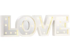 Alternative view of Lunartec LED Schrift Beleuchtung:LED-Schriftzug "LOVE" Aus Holz & Spiegeln Mit Timer & Batteriebetrieb