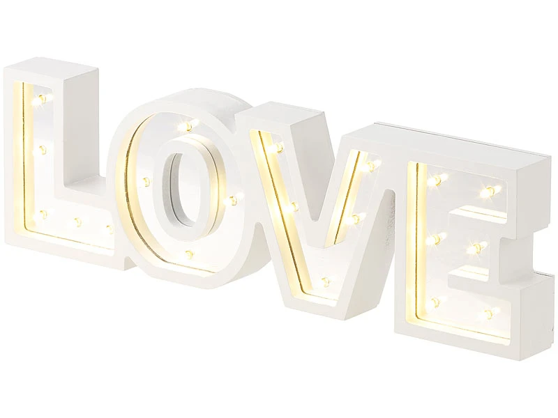 Lunartec LED Schrift Beleuchtung:LED-Schriftzug "LOVE" Aus Holz & Spiegeln Mit Timer & Batteriebetrieb 8 Lunartec LED Schrift Beleuchtung:LED-Schriftzug "LOVE" Aus Holz & Spiegeln Mit Timer & Batteriebetrieb – Bild 6