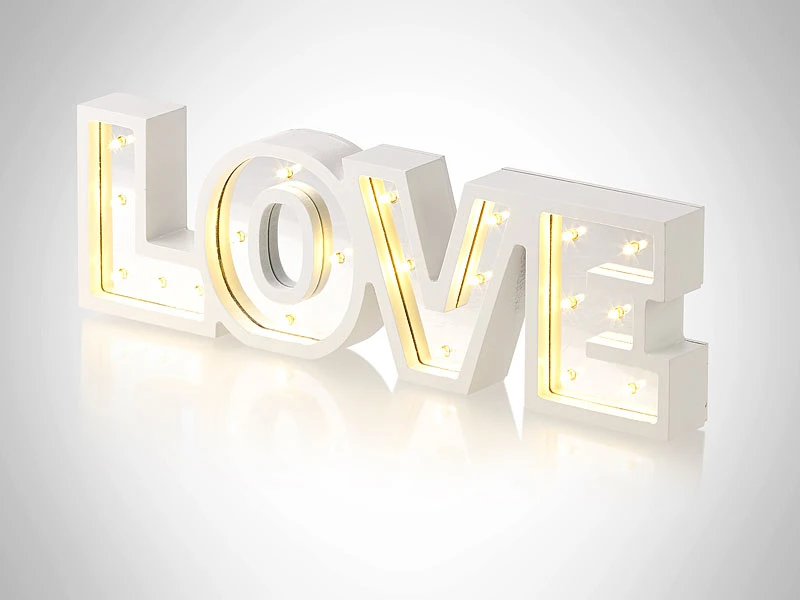 Lunartec LED Schrift Beleuchtung:LED-Schriftzug "LOVE" Aus Holz & Spiegeln Mit Timer & Batteriebetrieb 7 Lunartec LED Schrift Beleuchtung:LED-Schriftzug "LOVE" Aus Holz & Spiegeln Mit Timer & Batteriebetrieb – Bild 5
