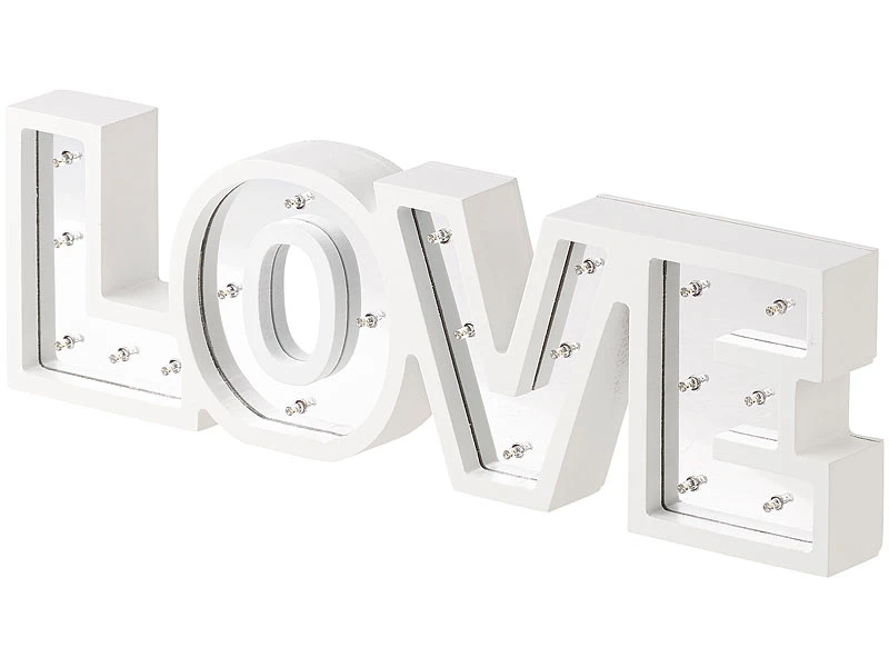 Lunartec LED Schrift Beleuchtung:LED-Schriftzug "LOVE" Aus Holz & Spiegeln Mit Timer & Batteriebetrieb 10 Lunartec LED Schrift Beleuchtung:LED-Schriftzug "LOVE" Aus Holz & Spiegeln Mit Timer & Batteriebetrieb – Bild 8