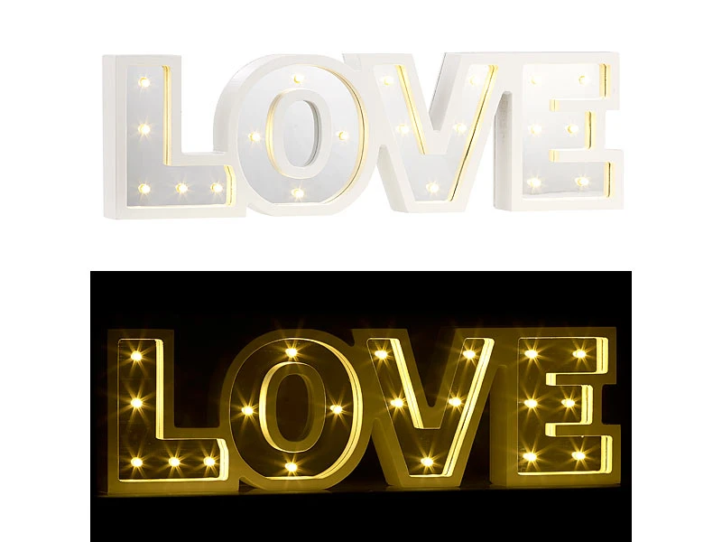 Lunartec LED Schrift Beleuchtung:LED-Schriftzug "LOVE" Aus Holz & Spiegeln Mit Timer & Batteriebetrieb 3 Lunartec LED Schrift Beleuchtung:LED-Schriftzug "LOVE" Aus Holz & Spiegeln Mit Timer & Batteriebetrieb