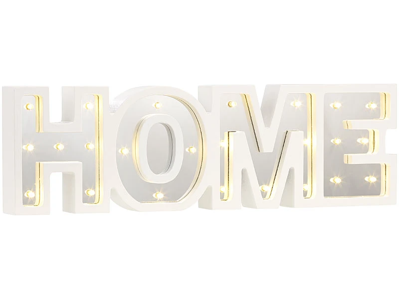 Lunartec LED Deko:LED-Schriftzug "HOME" Aus Holz & Spiegeln Mit Timer & Batteriebetrieb 4 Lunartec LED Deko:LED-Schriftzug "HOME" Aus Holz & Spiegeln Mit Timer & Batteriebetrieb – Bild 2