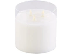 Britesta LED Kerze 3 Flammig:2er-Set LED-Echtwachs-Kerzen Im Windglas Mit 3 Beweglichen Flammen -Lunartec Shop nx8135 2