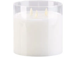 Britesta LED Kerze 3 Flammig:2er-Set LED-Echtwachs-Kerzen Im Windglas Mit 3 Beweglichen Flammen -Lunartec Shop nx8135 3