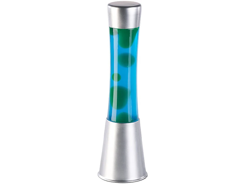 Lunartec Nachtischlampen:Lavalampe, Blaue Flüssigkeit, Grünes Wachs, Glas Und Alu, Kindersicher 3 Lunartec Nachtischlampen:Lavalampe, Blaue Flüssigkeit, Grünes Wachs, Glas Und Alu, Kindersicher