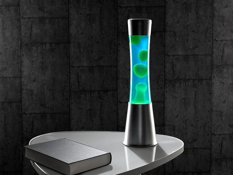 Lunartec Nachtischlampen:Lavalampe, Blaue Flüssigkeit, Grünes Wachs, Glas Und Alu, Kindersicher 5 Lunartec Nachtischlampen:Lavalampe, Blaue Flüssigkeit, Grünes Wachs, Glas Und Alu, Kindersicher – Bild 3