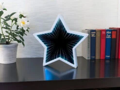 Lunartec Tunnelspiegel:2er Pack Sternförmiger Unendlichkeitsspiegel, 60 Weiße LEDs, -Lunartec Shop nx8172 9