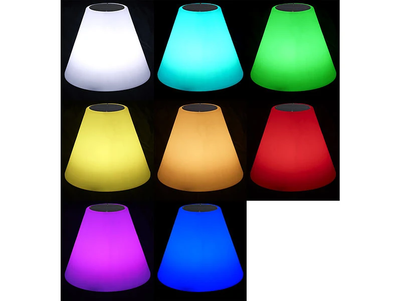 Lunartec Stehlampe Mit Musik:Solar-LED-Stehleuchte, Lautsprecher, Bluetooth, 7 Farben, 50 Lm, 2,4 W 9 Lunartec Stehlampe Mit Musik:Solar-LED-Stehleuchte, Lautsprecher, Bluetooth, 7 Farben, 50 Lm, 2,4 W – Bild 7