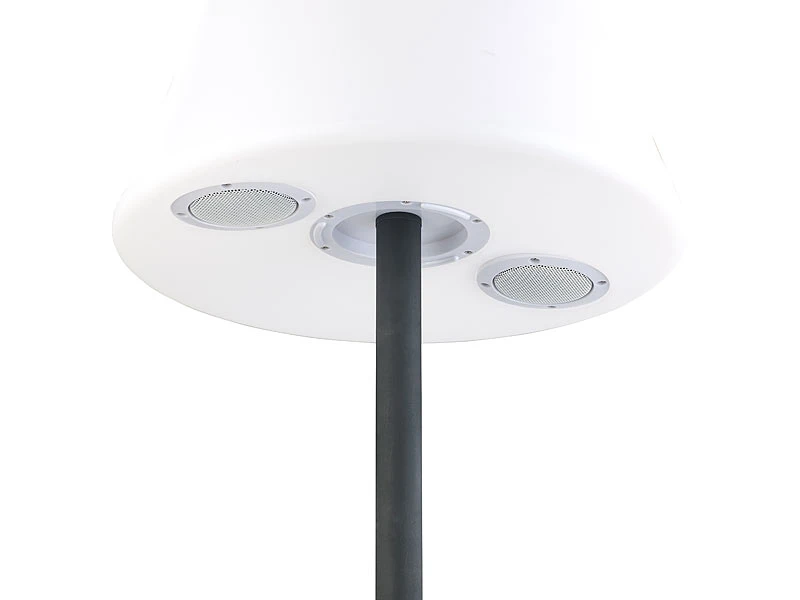 Lunartec Stehlampe Mit Musik:Solar-LED-Stehleuchte, Lautsprecher, Bluetooth, 7 Farben, 50 Lm, 2,4 W 7 Lunartec Stehlampe Mit Musik:Solar-LED-Stehleuchte, Lautsprecher, Bluetooth, 7 Farben, 50 Lm, 2,4 W – Bild 5