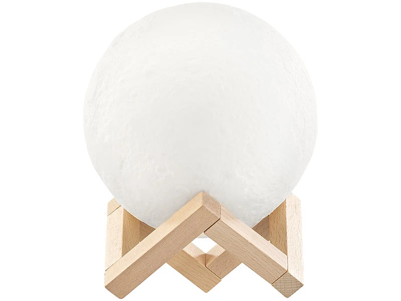 Lunartec Mondlampe:Deko-Mond-Leuchte Mit LED, Touchbedienung, Akku, 3 Farben, Ø 15 Cm 6 Lunartec Mondlampe:Deko-Mond-Leuchte Mit LED, Touchbedienung, Akku, 3 Farben, Ø 15 Cm – Bild 4