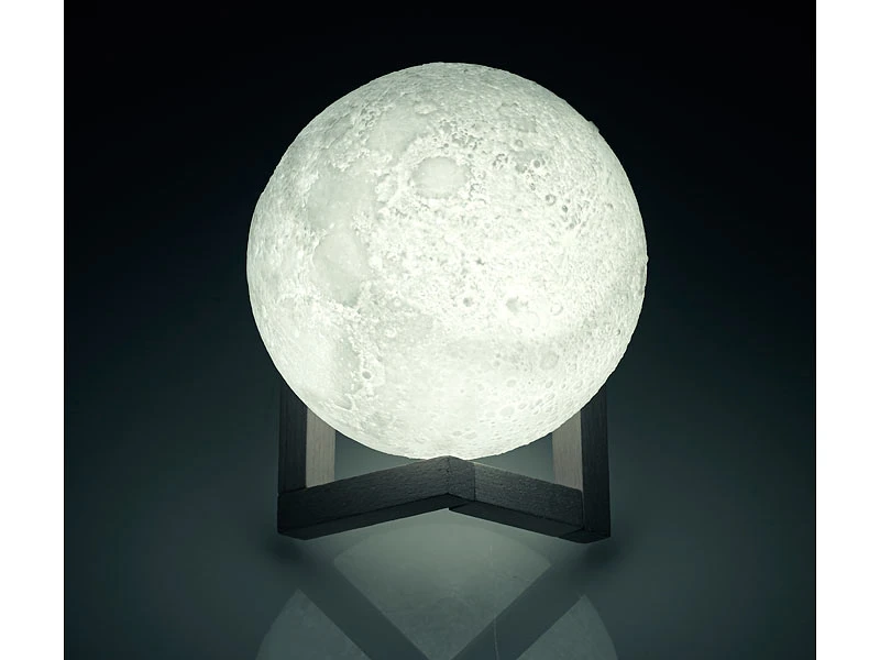Lunartec Mondlampe:Deko-Mond-Leuchte Mit LED, Touchbedienung, Akku, 3 Farben, Ø 15 Cm 8 Lunartec Mondlampe:Deko-Mond-Leuchte Mit LED, Touchbedienung, Akku, 3 Farben, Ø 15 Cm – Bild 6