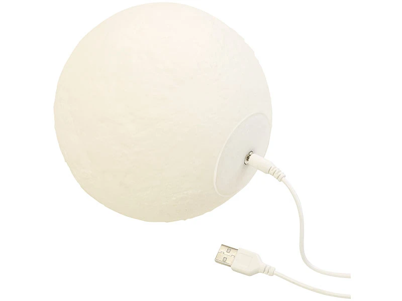 Lunartec Mondlampe:Deko-Mond-Leuchte Mit LED, Touchbedienung, Akku, 3 Farben, Ø 15 Cm 7 Lunartec Mondlampe:Deko-Mond-Leuchte Mit LED, Touchbedienung, Akku, 3 Farben, Ø 15 Cm – Bild 5
